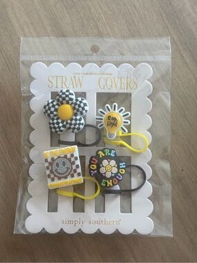 Simply Southern Black & Yellow Straw Covers